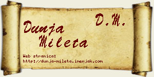 Dunja Mileta vizit kartica